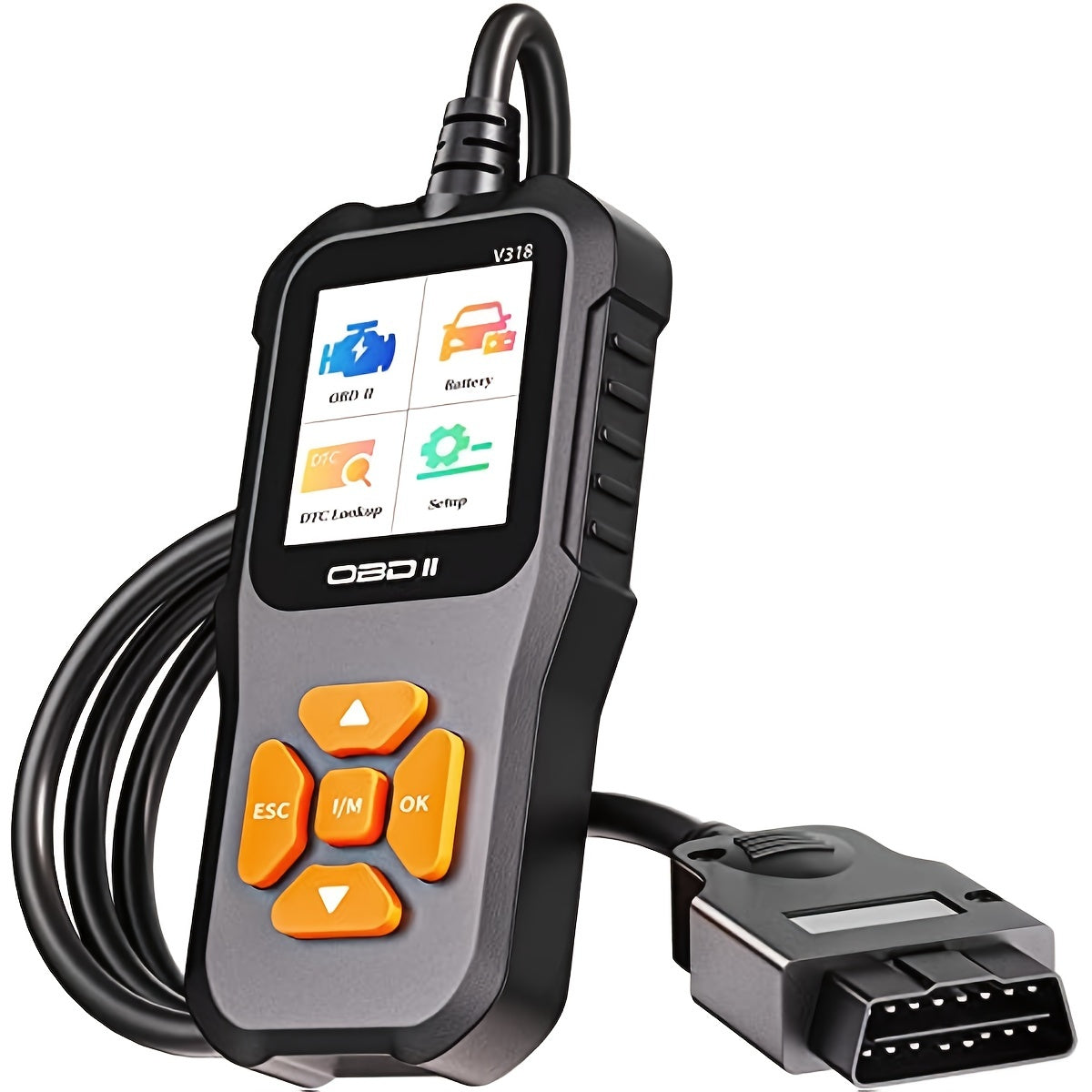 Voiture OBD2 Scanner Vérifier Moteur Lumière Défaut Lecteur de Code Batterie Tension Lire Outil Pour Tous OBD II Protocole Véhicules Depuis 1996 Couleur Écran V318