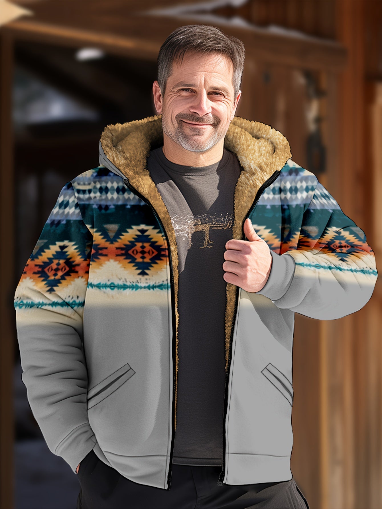 Herren Lässiger, warmer, dünner, Fleece-Kapuzen pullover mit Reiß verschluss für den Herbst-Winter