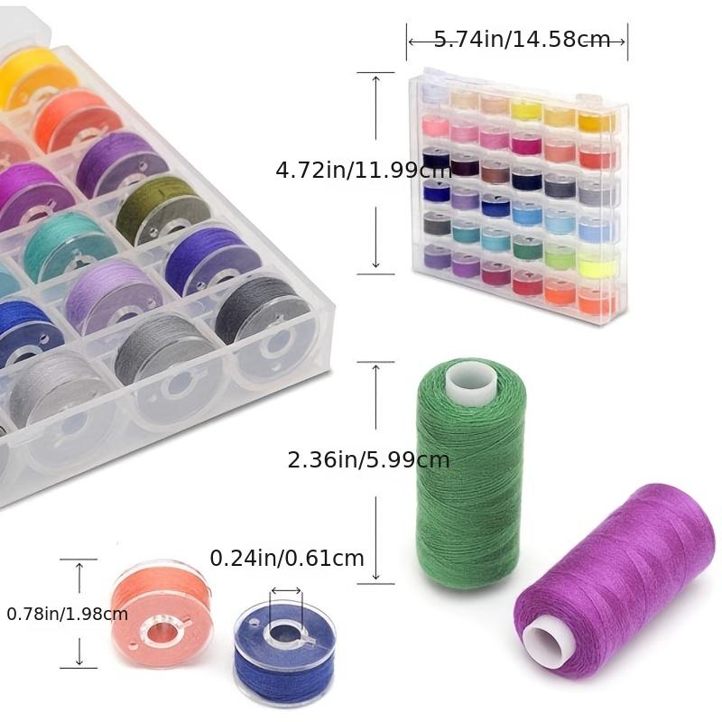 Kit de linhas de costura de 72 unidades, 36 cores, poliéster, 400 jardas por carretéis, linhas de bobina pré-enroladas com estojo, compatível com costura manual e à máquina