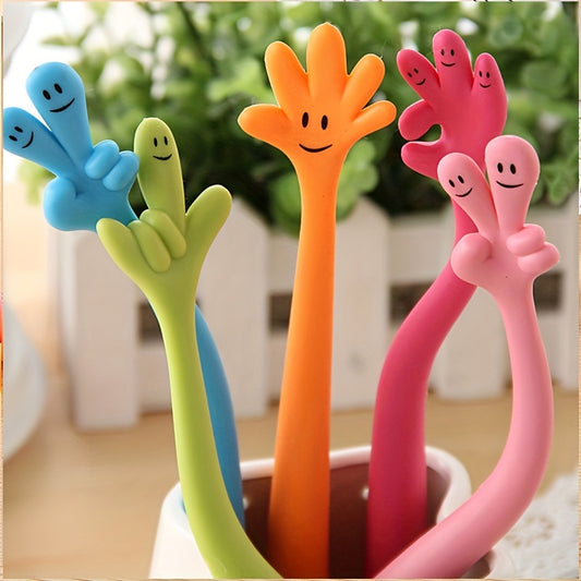 5pcs of Fun and Creative Cartoon Gesture Ballpoint Pens - Perfect for Stationery Lovers!