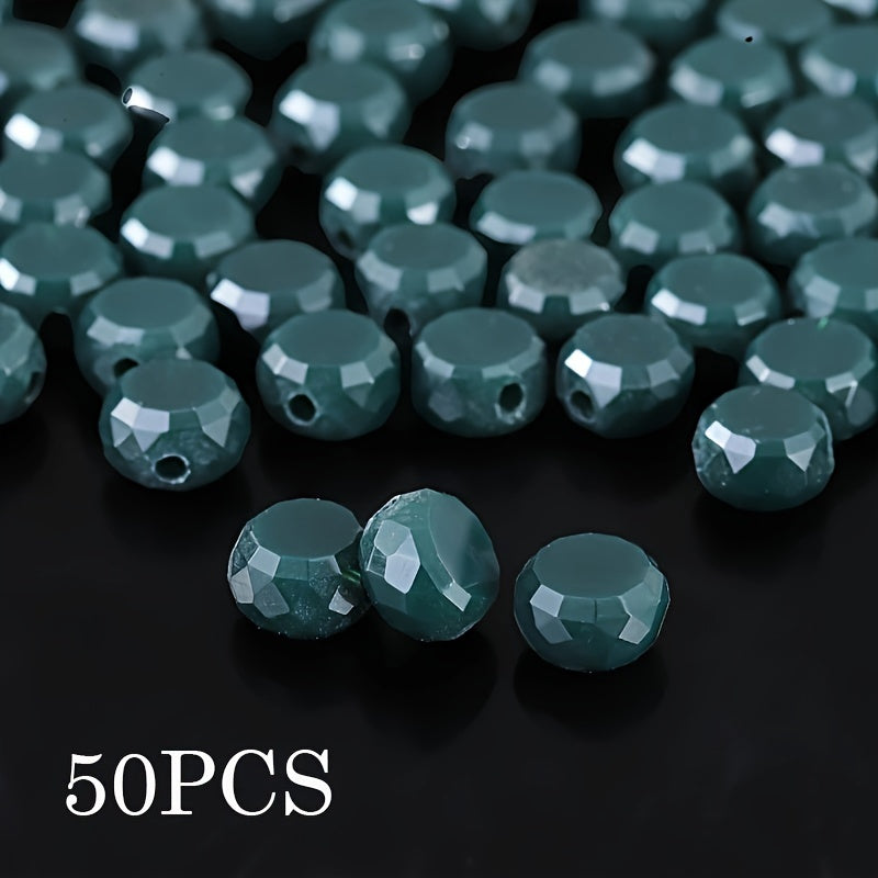 50Pcs 8mm Round Faceted Beads For DIY Valentine's Day Bracelet Necklace Jewelry Making Accessories