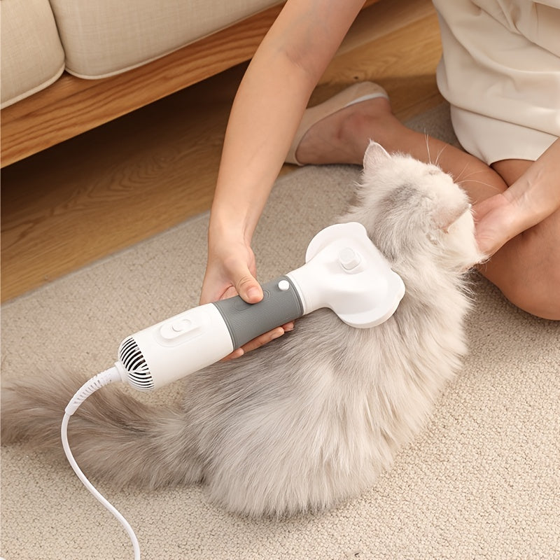 Quiet Pet Grooming Dryer With Comb Brush For Grooming Dogs, Cats, And Kittens - Fast Drying And Gentle On Fur