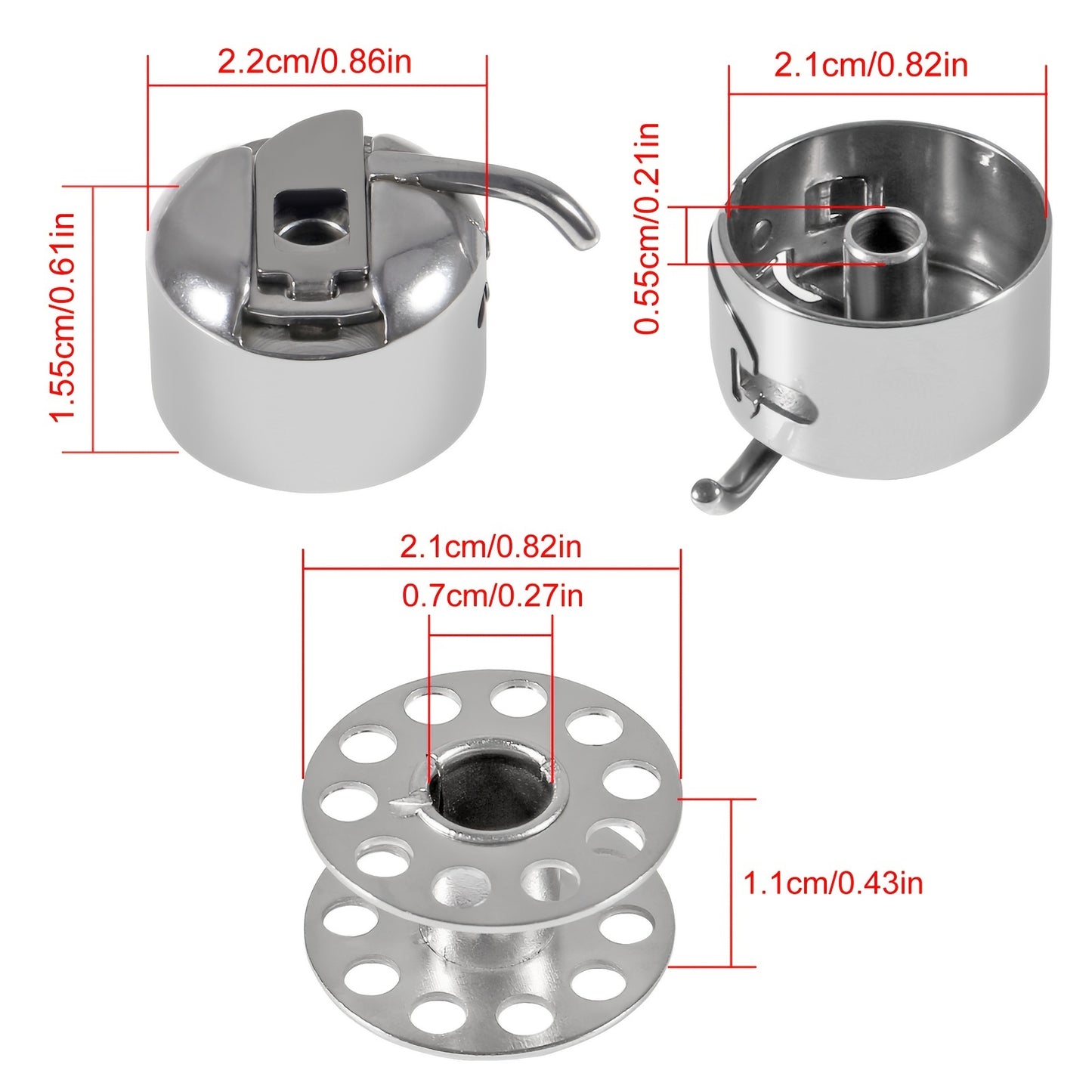 12 Stück Nähmaschine Bobbin und 2 Stück Hüllen für Quilten, Häkeln, Kunstprojekt, Herstellung, Stickerei, industrielle Nähmaschine, Näharbeiten, Stickerei