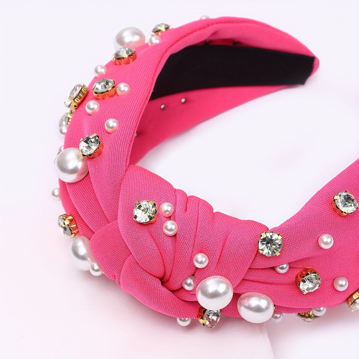 1PC Gorgeous Knotted Headband Decorated With Beaded And Rhinestone For Fashion Show Dating Hair Accessories