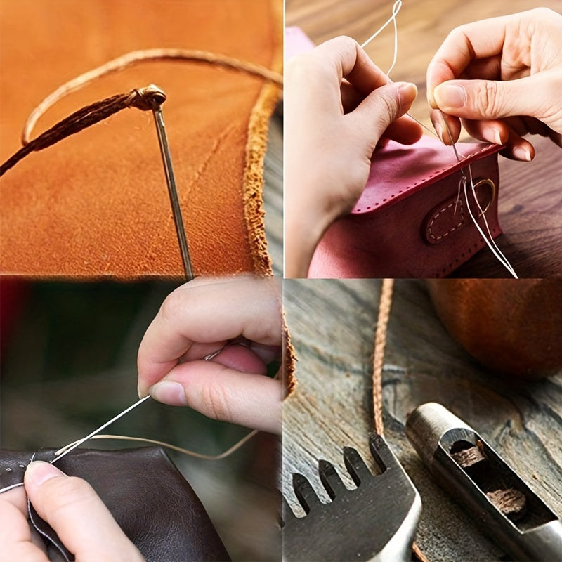 Linha encerada para costura de couro de 284 jardas - Linha de costura longa prática para artesanato em couro DIY \ u002FShoe Repair\u002FLeather Projects\u002FBookbinding