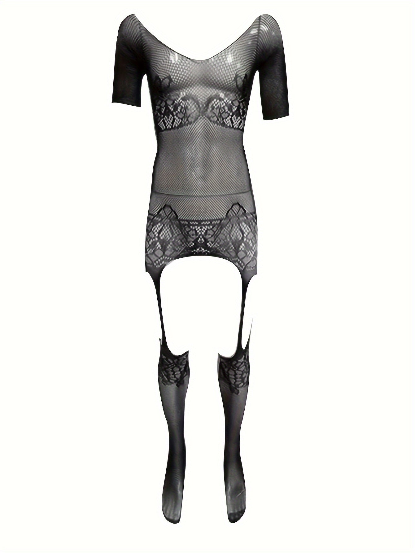 No Panties, Men's Sexy Fishnet One-Piece Sheer Costumes, Bodysuit & Stockings For Nightwear, Underwear For Gay, Men's Exotic Apparel