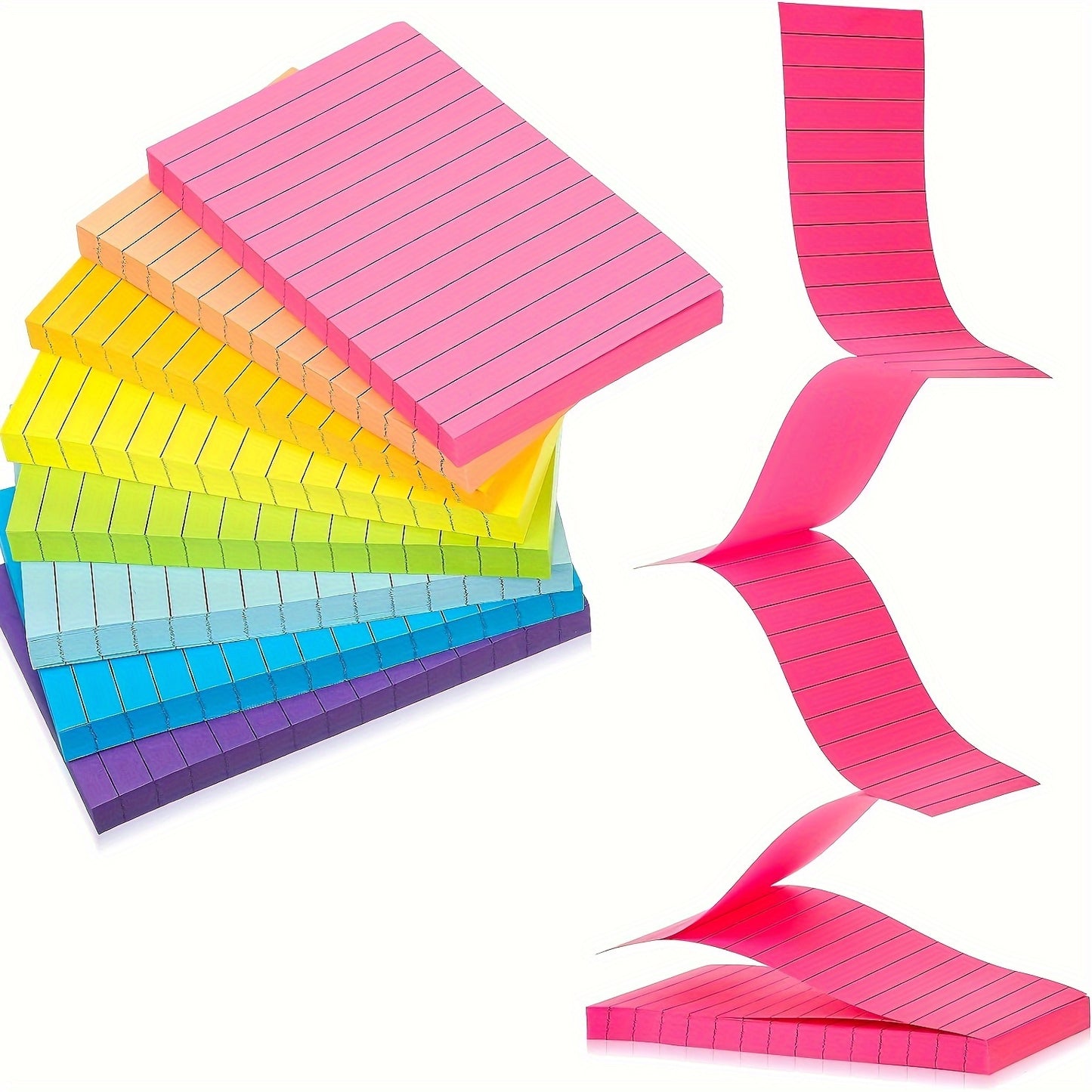 8 Packs Lined Sticky Notes 800 Sheets 3 X 5 Sticky Note Pastel Pop Sticky Memo Pads Bright Self Stick Paper Post Pad For School Office Supplies Easy To Post And Clean Removal