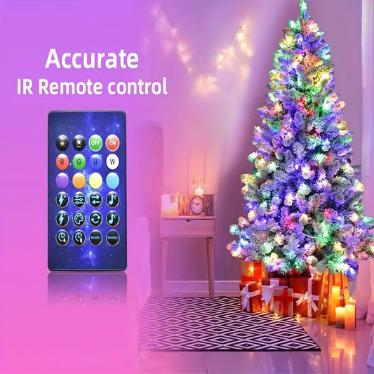 393.7inch Ideal Led Lights APP Smart USB Magic Artificial Leather Wire Light Garland DIY Led Light String Indoor Or Outdoor Tree Light Decor  Christmas Tree Lights IP65 Waterproof Support Music Rhythm