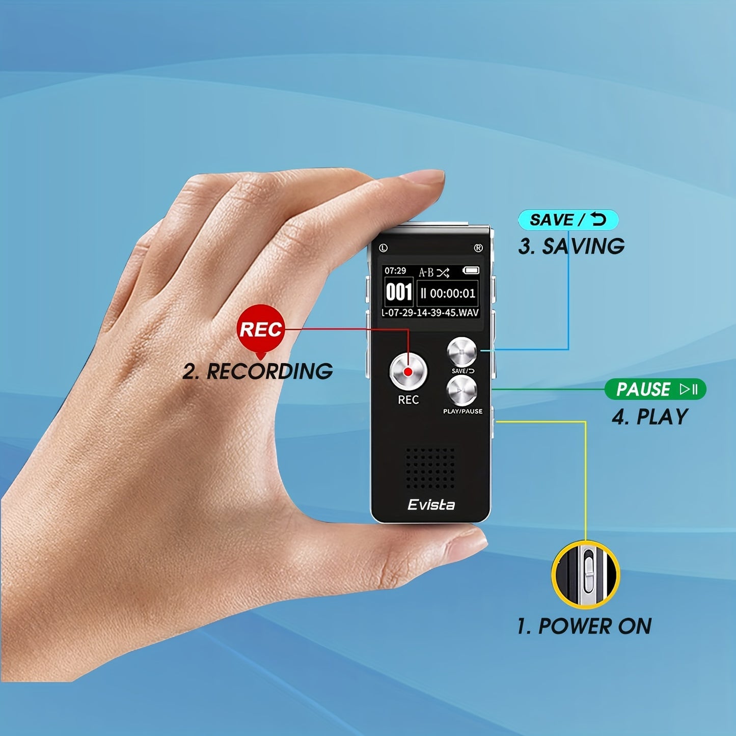 8GB Digital Recording Pen With Voice Control, With Horn, With USB Charging Function Suitable For Meeting Recording, Journalists, Students And Other Groups