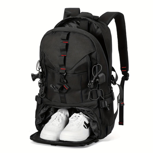 Men's Large Capacity Backpack For Outdoor Mountaineering Hiking Fishing Travel, Waterproof Computer Backpack School Bag, Luggage Backpack