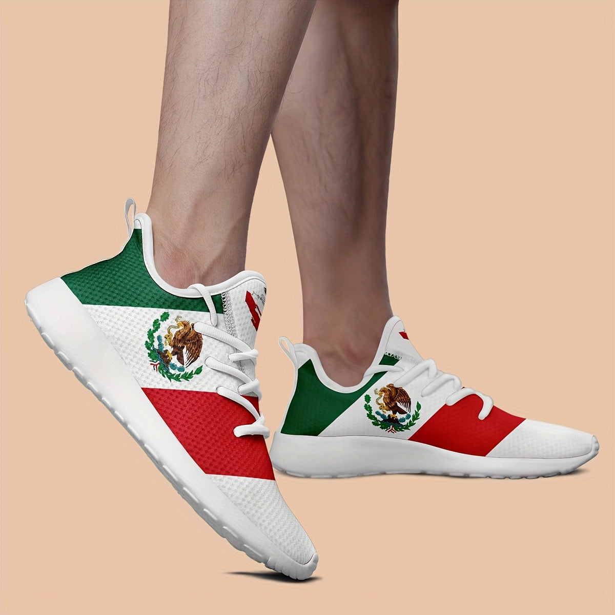 Zapatillas de deporte de moda del patrón de México de los hombres del tamaño más, zapatos suaves ocasionales respirables antideslizantes cómodos para las actividades al aire libre de los hombres