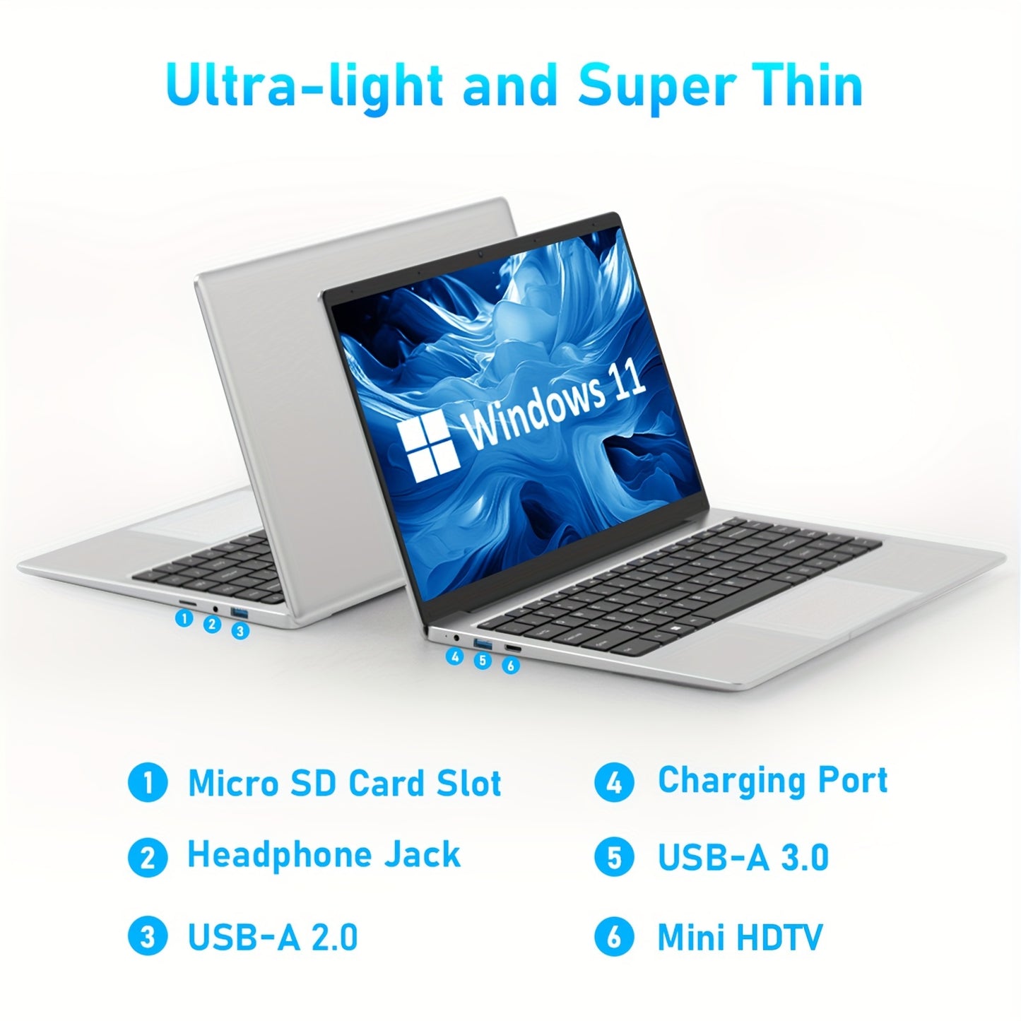Auusda Laptop With 8GB LPDDR4 512GB SSD, Intel Celeron J4125 Up To 2.5 GHz, 14.1\