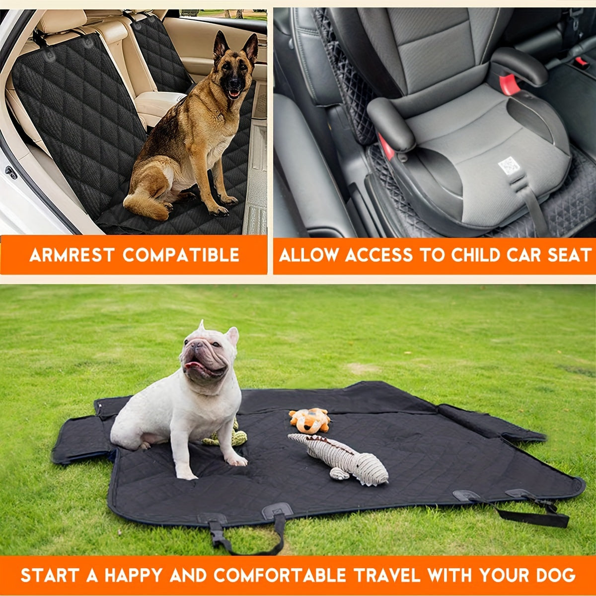 Car Pet Mat Black Rear Seat Car Mat Pet Seat Oxford Cloth Waterproof Dog Mat Dog Car Protector