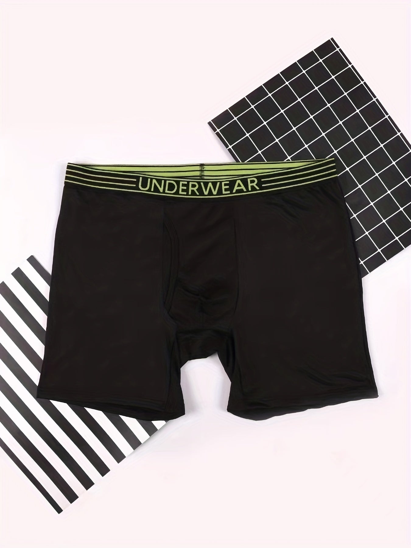 4pcs Men's Boxer Briefs, Trendy Letters Print Underwear, Breathable Soft Underpants, Plus Size