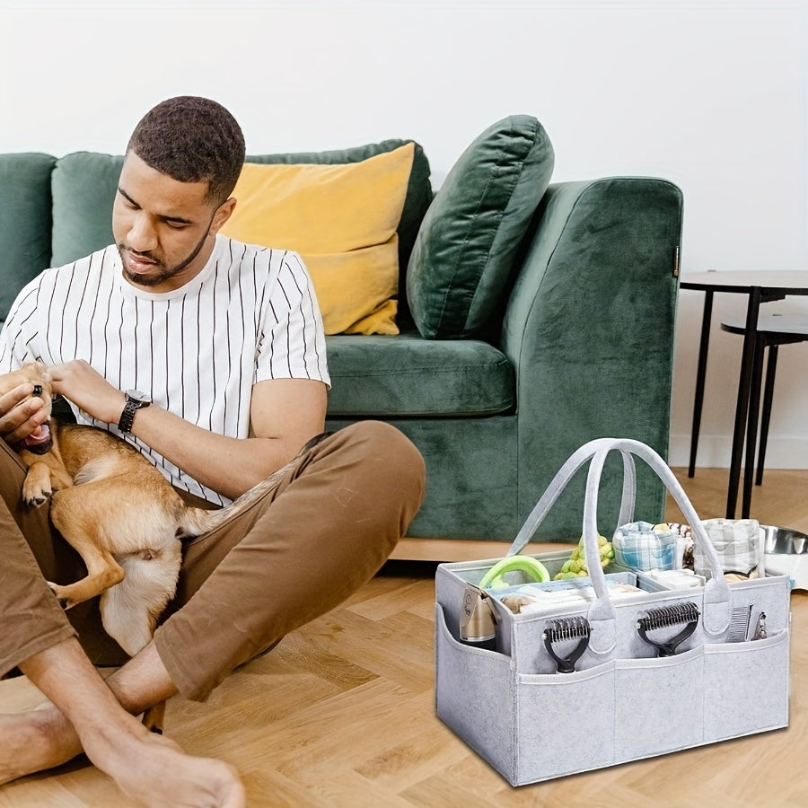 Sacola tote para cuidados com animais de estimação, bolsa organizadora de suprimentos para cuidados com cães, bolsa para cuidados com cães para viagens ao ar livre