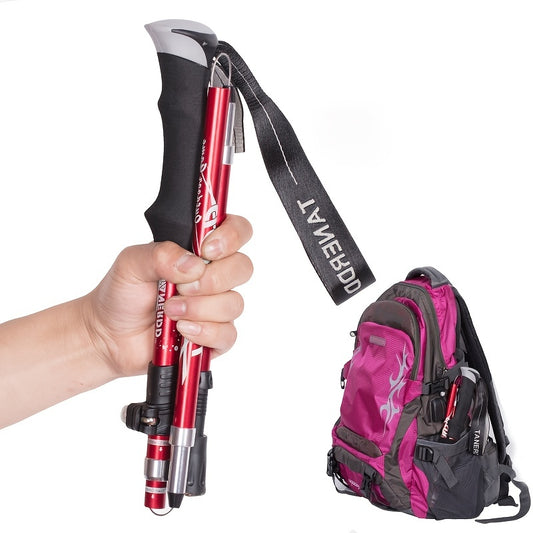 Lightweight And Portable 5-Section Foldable Trekking Pole For Hiking And Walking - Ideal For Nordic Walking And Elderly - Telescopic And Easy To Store In Bag