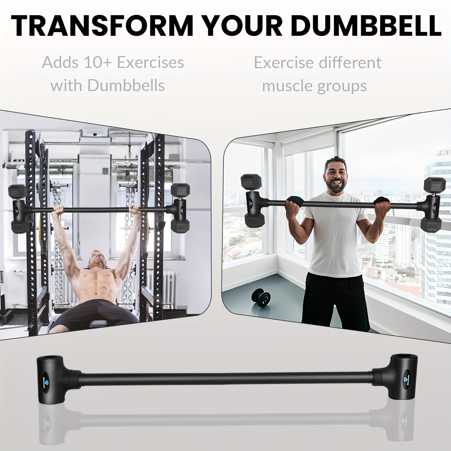 Dumbbell Converter - Converts Dumbbells Into Barbell Sets - Dumbbell Bar, Adjustable And Up To 200 Lb Barbell For Home Fitness - 1pc