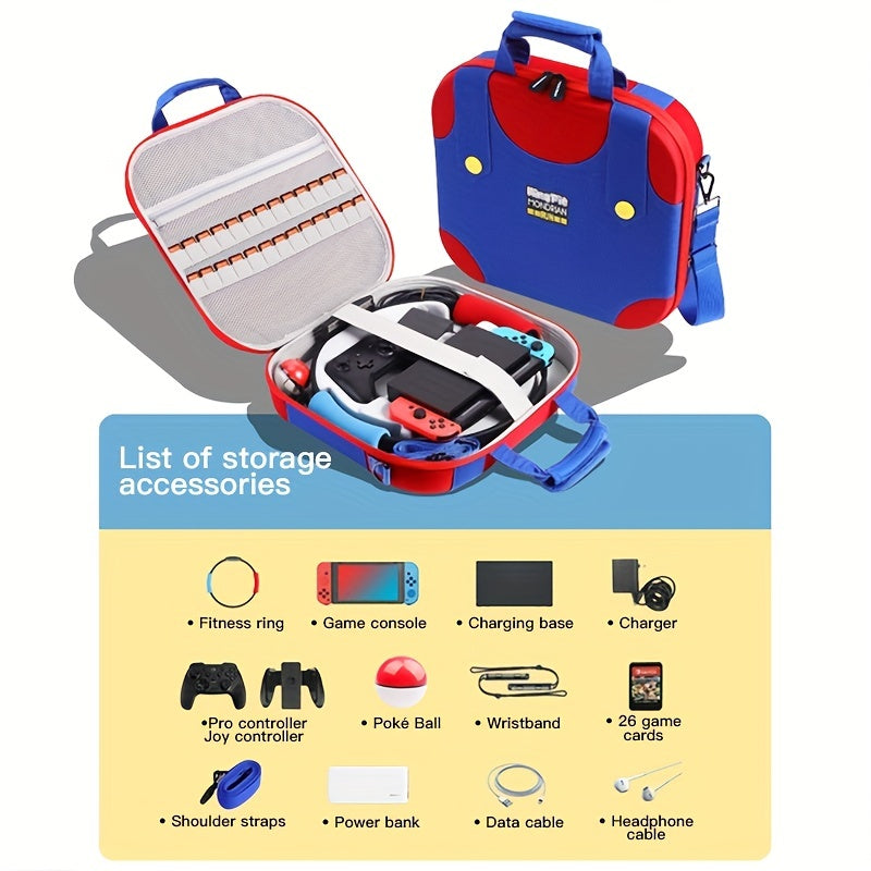 Para Nintendo Switch \ u002FSwitch OLED Fitness Ring Bolsa de almacenamiento, almacenamiento de gran capacidad, un conjunto completo de accesorios de consola de juegos Bolsa de acabado, tema personalizado portátil bolsa grande