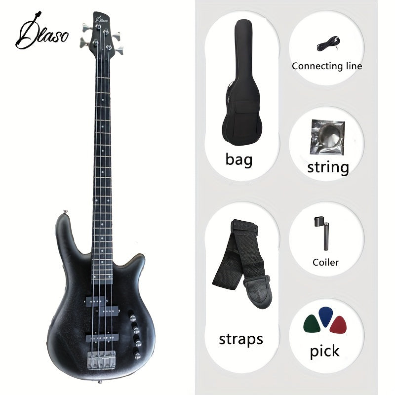 DLASO Electric Bass I  Electric Bass Four String Bass Instrument Adult Beginner Electric Bass Playing Bass Package DEASO DILASUO Electric Bass DKIB-11 Electric Bass