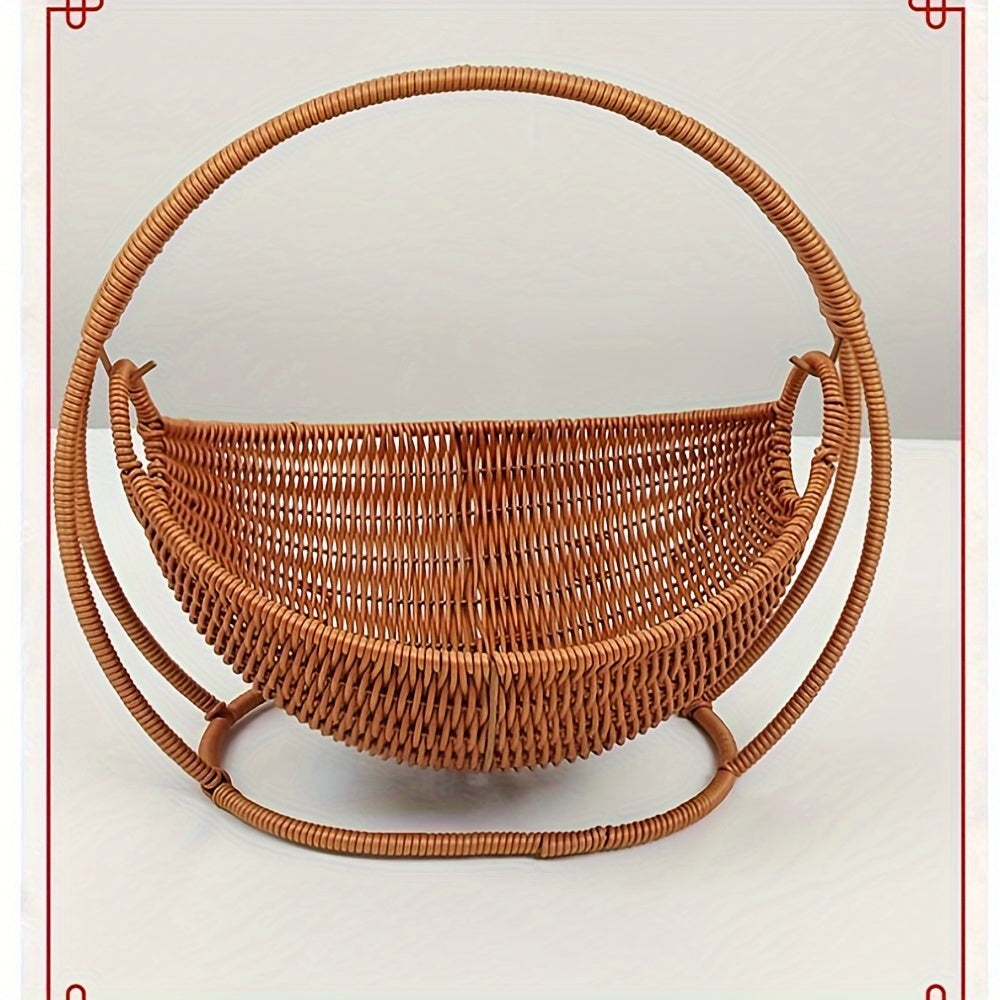 1pc Small Pet Hammock, Limitation Rattan Woven Storage Basket, Creative Hamster Cradle, Household Sleeping Hammock For Guinea Hamsters Chinchillas Bunnies