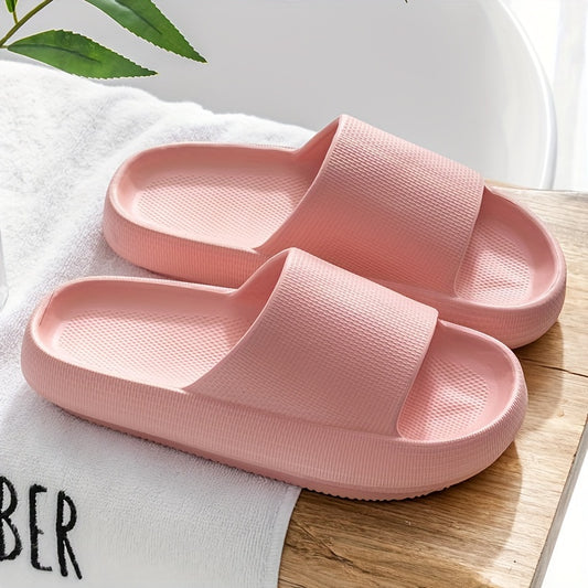 Women's Indoor Pillow Slides, Super Soft Wear-resistant Non Slip EVA Shoes, Home Bath Cloud Slides