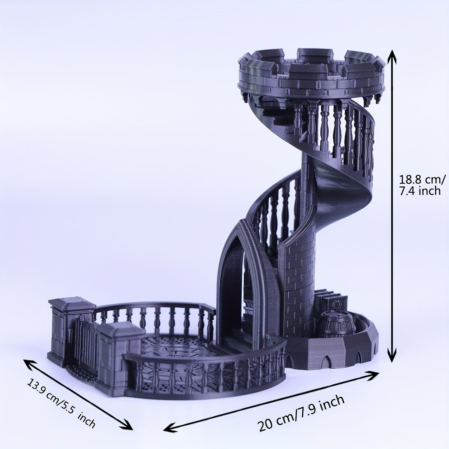 Torre de dados dnd, castelo e bandeja retrô pintados à mão, torre de rolamento para masmorras e dragões, jogos de mesa de rpg, presente de jogos