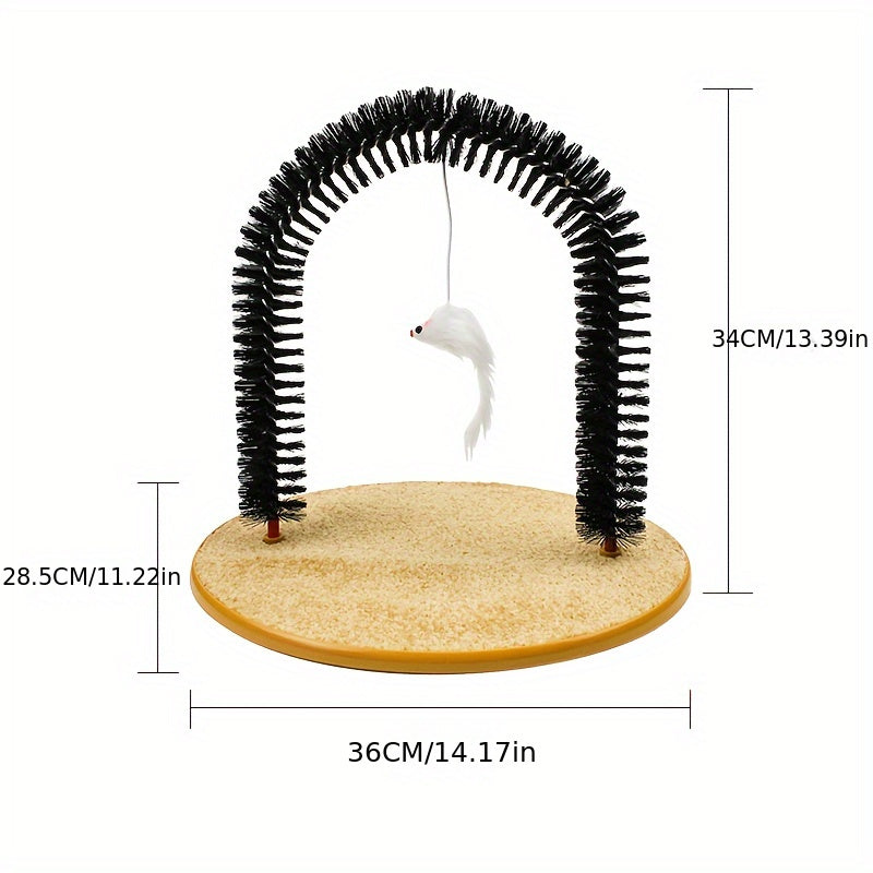 Cat Arch Self Grooming And Massage Toy, Multifunctional Cat Hair Brush Cat Scratching Toy For Cats Kittens Interactive Supply