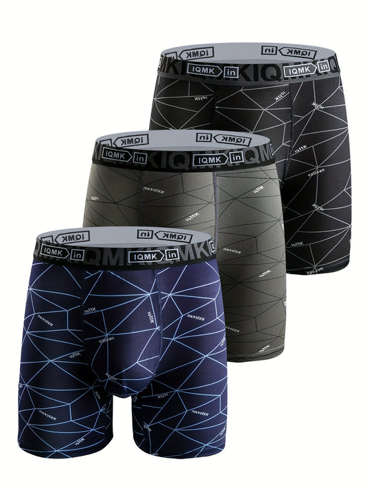 3 \ u002F6 \ u002F9pcs Hommes Long Boxer Shorts, Respirant Confortable Extensible Boxer Troncs, Sport Trunks, Hommes À La Mode Sous-vêtements