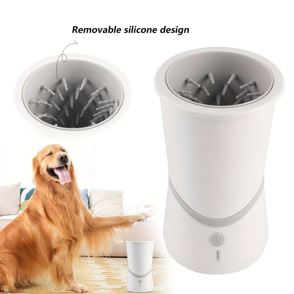 Limpador automático portátil de pata de cachorro, copo lavador de pata de cachorro, escova recarregável usb para limpeza de animais de estimação, limpador de pés