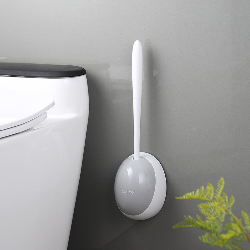 1pc Wall-Mounted Silicone Toilet Brush - No Dead Corners, Effortless Toilet Cleaning!