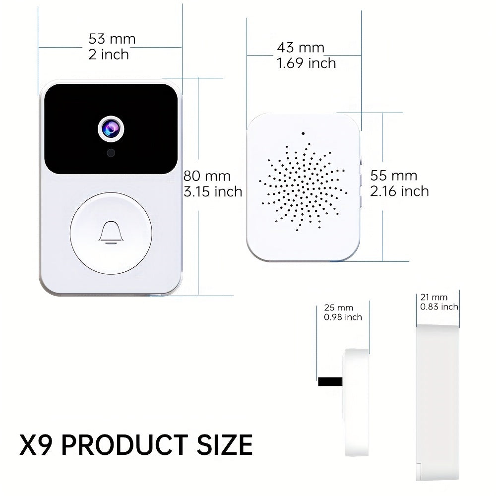 1 Set, Wifi Video Doorbell Rechargeable 480P Camera Pixel Doorbell , APP Supported Video Talk Function Free Cloud Storage