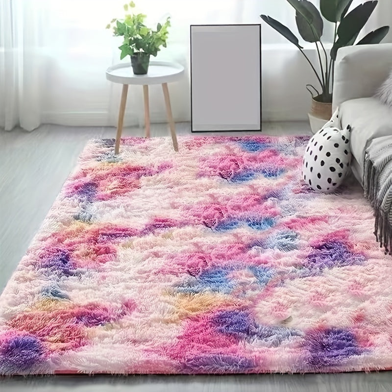 1pc Ultra Plüsch Flauschige Teppich, Super weiche Krawatte-gefärbte Fuzzy-Bereich Teppiche für Schlafzimmer Wohnzimmer, große Plüsch-Pelz-Shag-Teppiche, Kinder Spielzimmer Kindergarten Klassen zimmer Esszimmer Dekor Boden Teppich 78,74*118,11 Zoll (200*30