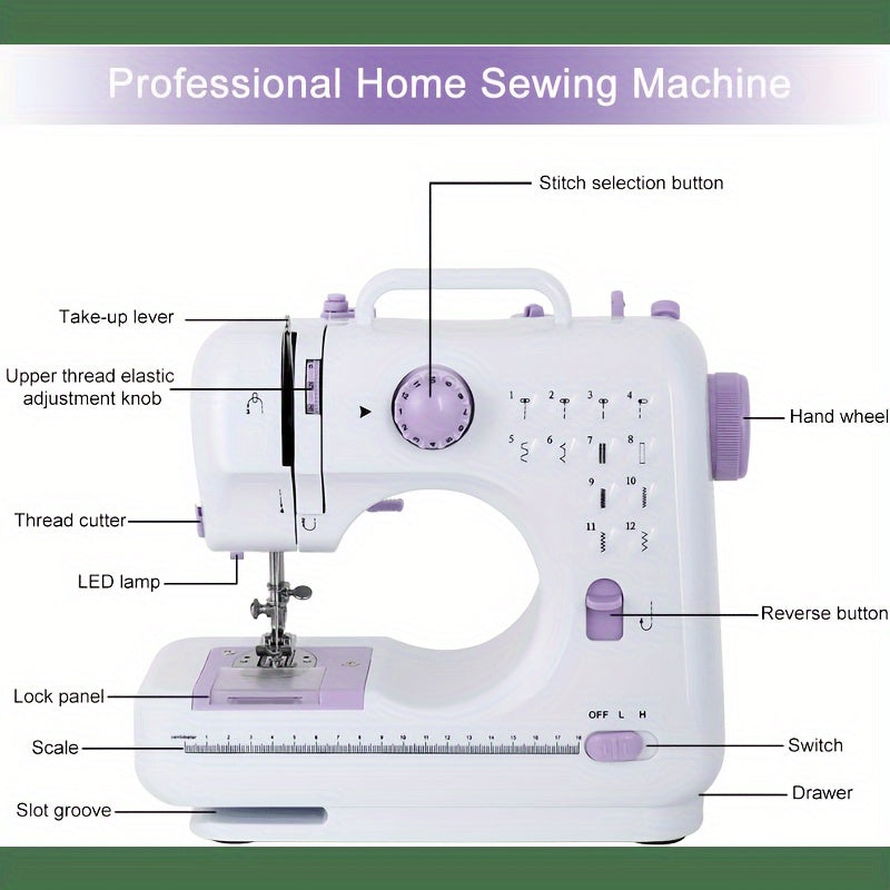 1pc Electric Sewing Machine Portable Mini Sewing Machine