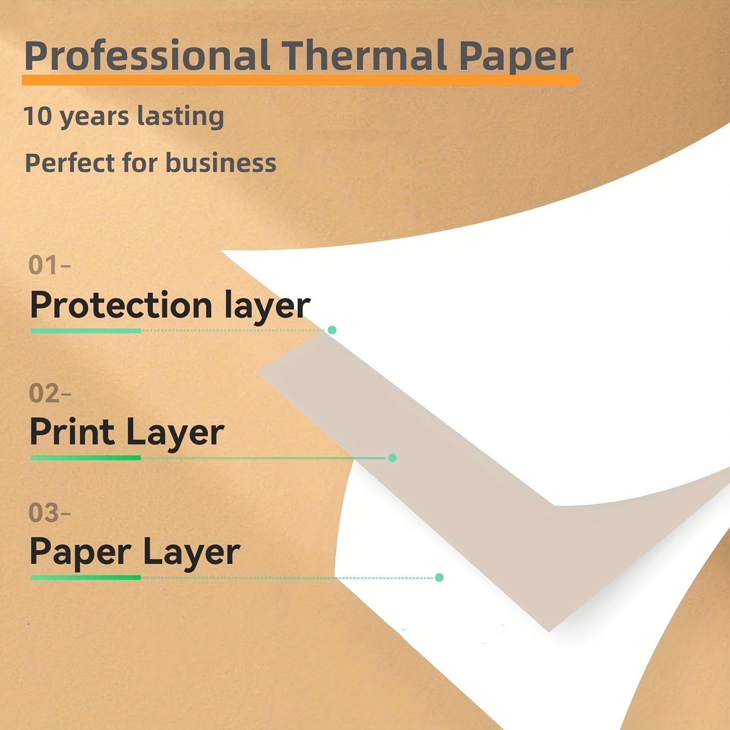 100 Sheets Thermal Printer Paper, A4 Letter, Folded, Continuous, Perforated, Quick Dry For Pen, Compatible With ITP01\u002FA40\u002FM08F\u002FMT800  Portable Thermal Printer