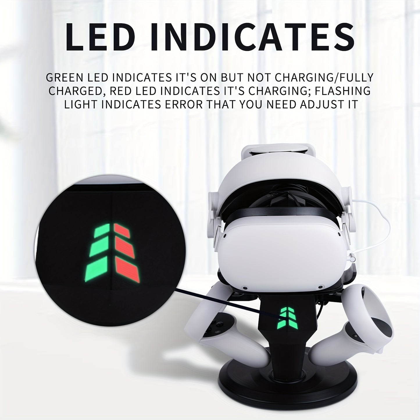 Organize and Charge Your Oculus Quest 2 Headset and Controllers with this LED Indicator Charging Stand!