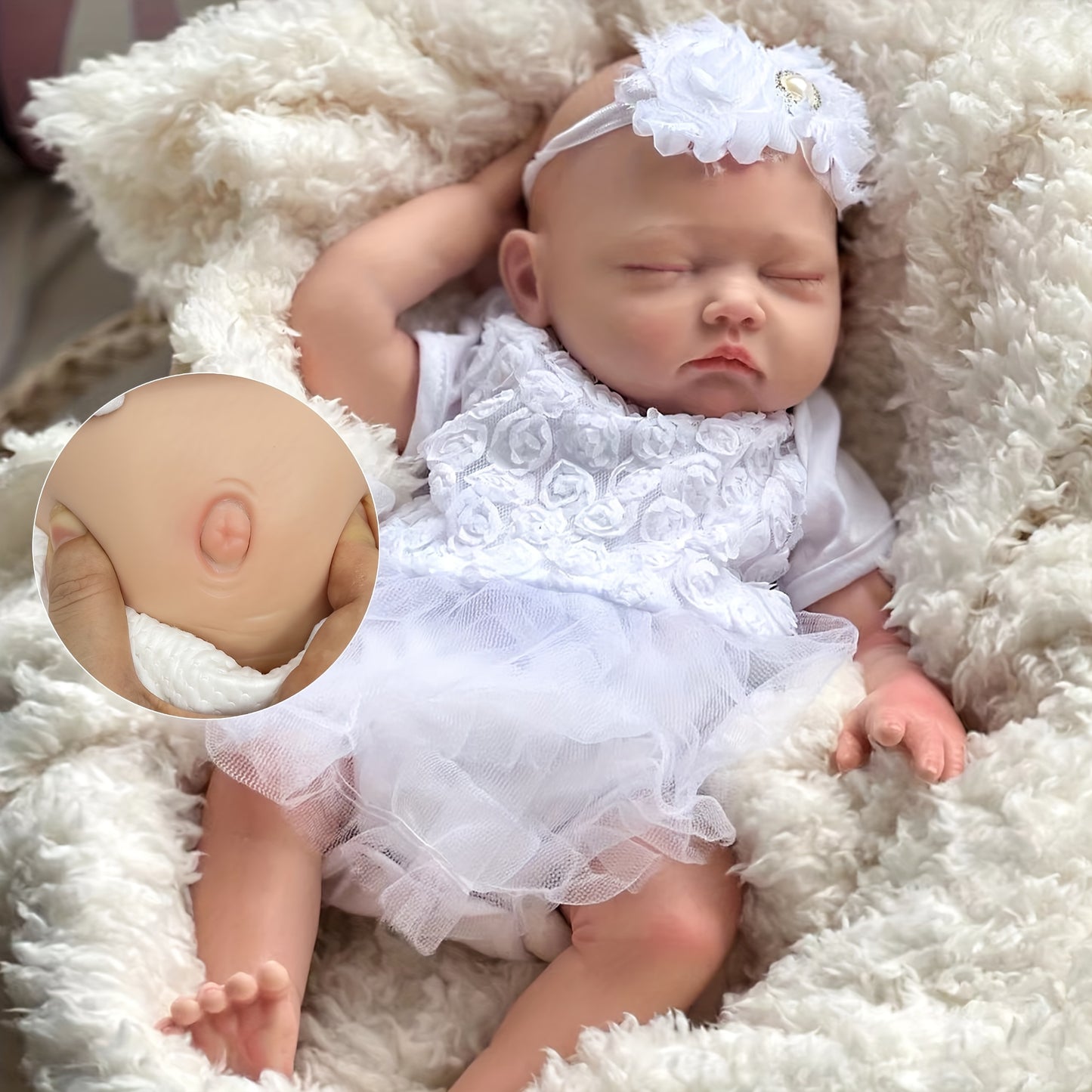 18 Inch\u002F45 CM Sleeping Whole Silicone Reborn Dolls, Full Body Soft Solid Silicone Reborn Doll, Artist Painting Dolls, Christmas Gift