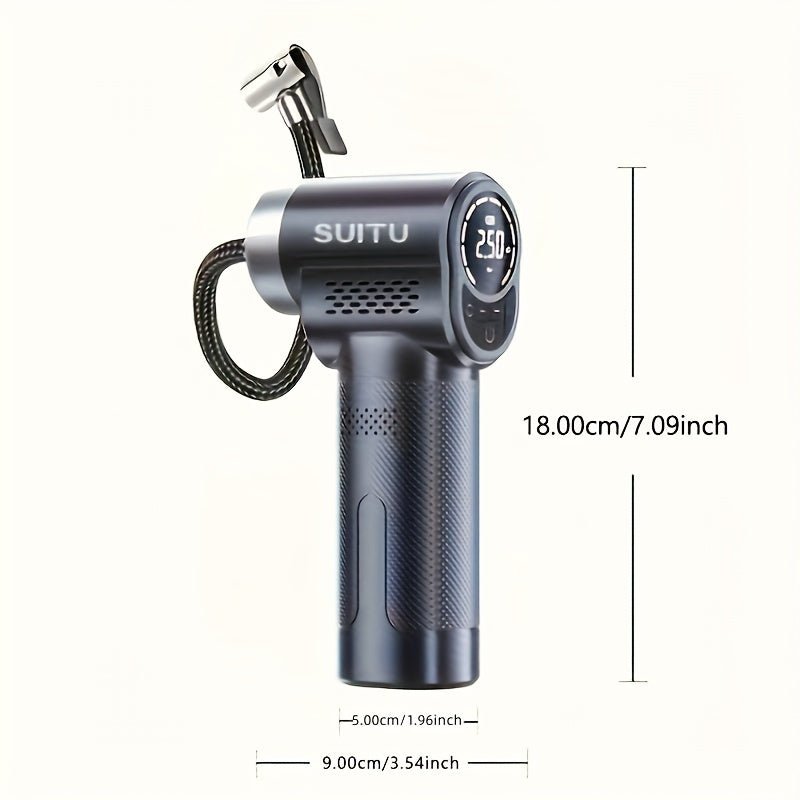 150PSI Compresor de aire de mano eléctrico inalámbrico portátil bomba infladora de neumáticos Pantalla digital LED Luz de emergencia Equipo de inflado de neumáticos automático Coche