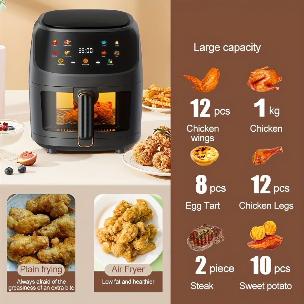 1pc , Air Fryer , 5 Quart Air Fryer Oven With Smart Cooking Programs , Large Capacity Multifunctional Electric Fryer , Household Electronic Touch Control Multifunctional Air Fryers , Kitchen Appliance