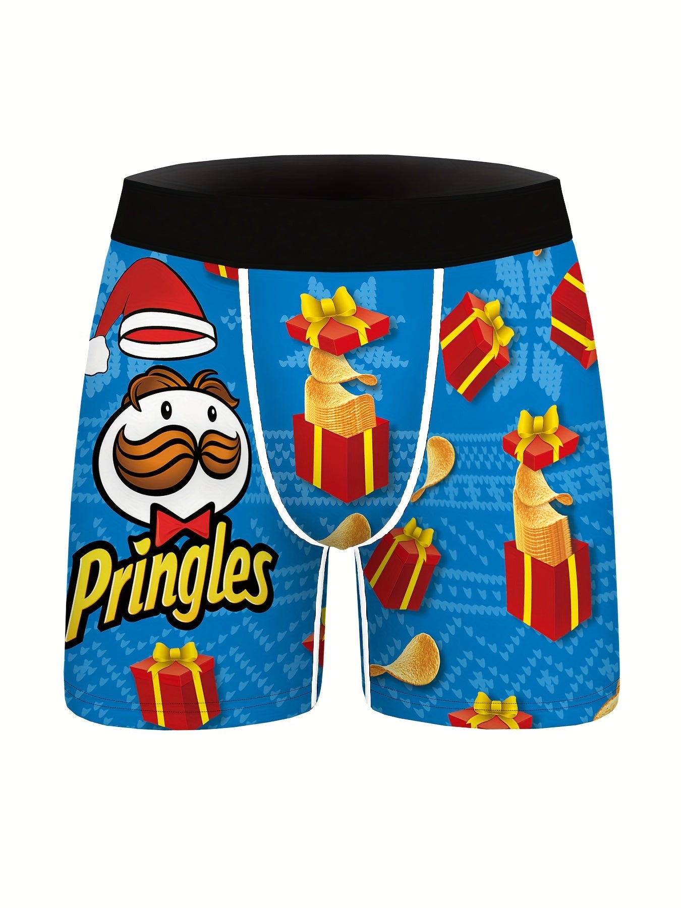 3pcs Snack impression numérique graphique long boxer pour hommes Shorts, respirant confortable séchage rapide extensible Boxer Trunks, troncs de sport, maillot de bain pour piscine de plage, sous-vêtements de nouveauté pour hommes