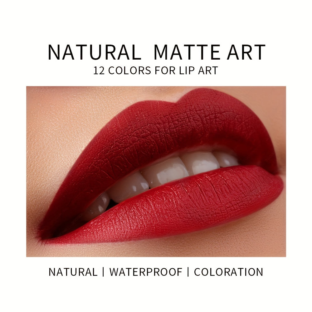 12 colors Matte Moisturizing Lipstick Crayons - Long Lasting, Waterproof, Smooth, Sun Protection, Plumping Effect