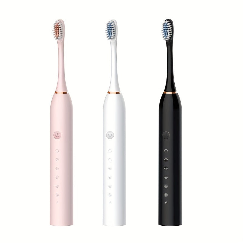 Rechargeable Sonic Toothbrush - Waterproof, Automatic, USB Charging, Replaceable Brush Heads