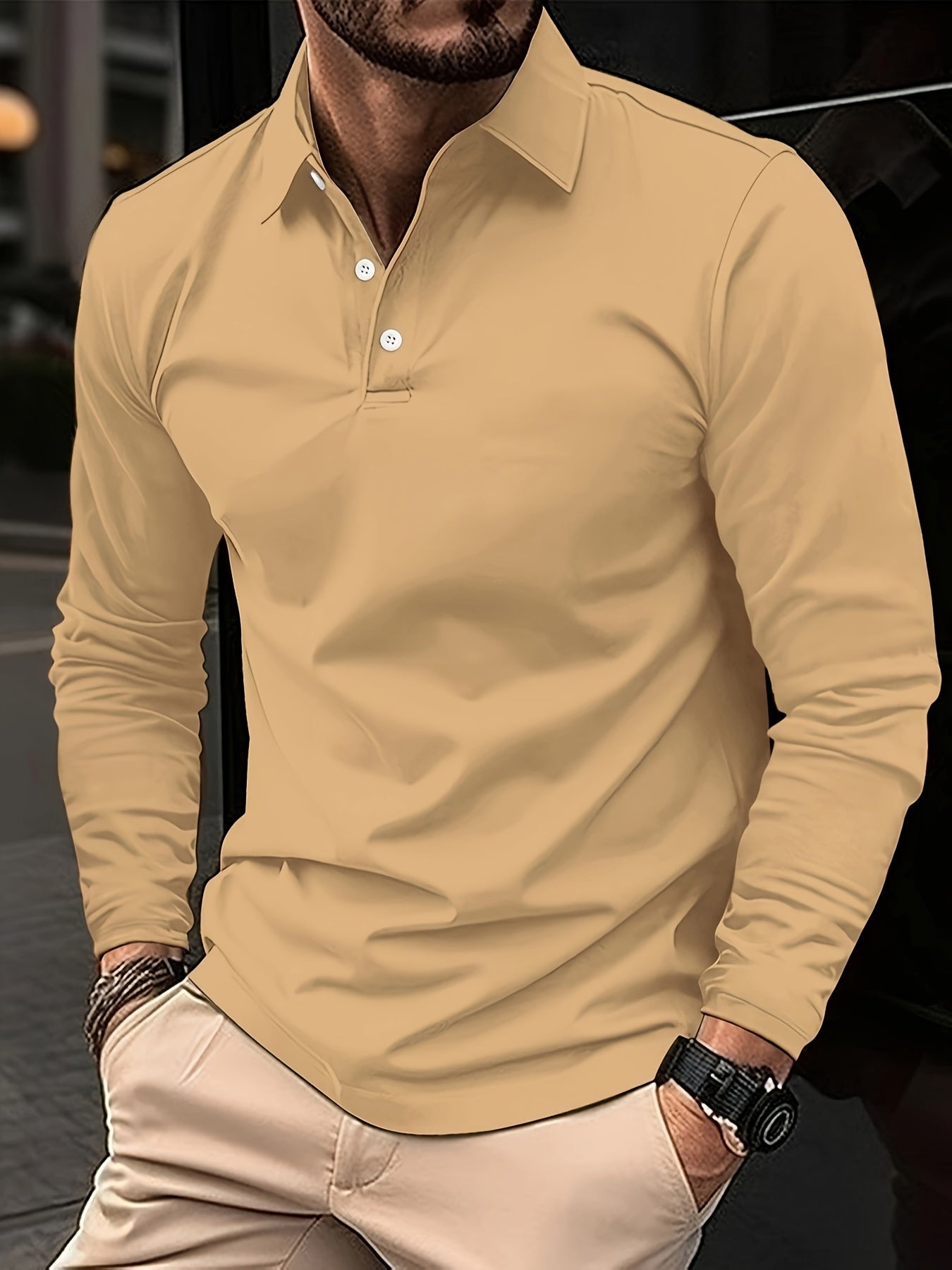 Chemise de rugby occasionnelle de douille du décolleté en V des hommes longue pour l'automne d'hiver, l'habillement des hommes comme cadeau