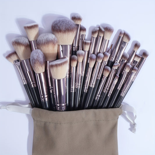 Makeup Brushes 30pcs Professional Makeup Brush Set  Premium Synthetic Kabuki Foundation Blending Brush Face Powder Blush Concealers Eye Shadows Make Up Brush Set Christmas Gift