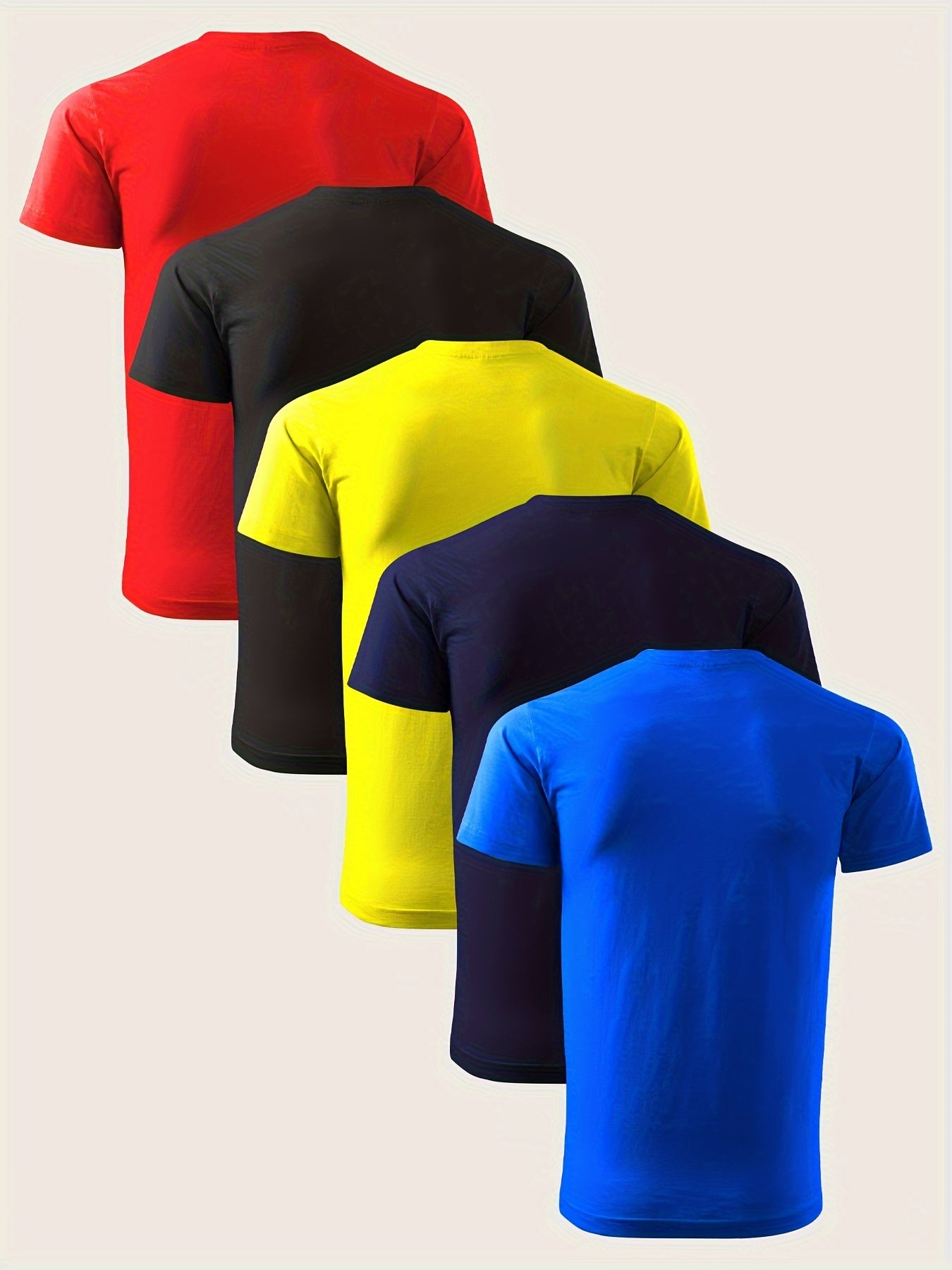 Plus Taille Hommes 5Pcs Tees, Sport Casual T-shirts, Séchage Rapide Respirant Tees Pour L'été, Vêtements Pour Hommes