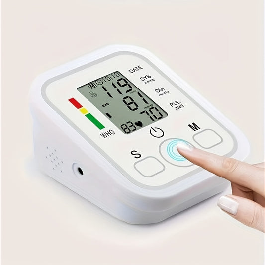 1pc Smart Arm Blood Pressure Monitor - Easy And Easy To Use With Voice Broadcast, Measure Your Blood Pressure At Home (Battery Not Included)