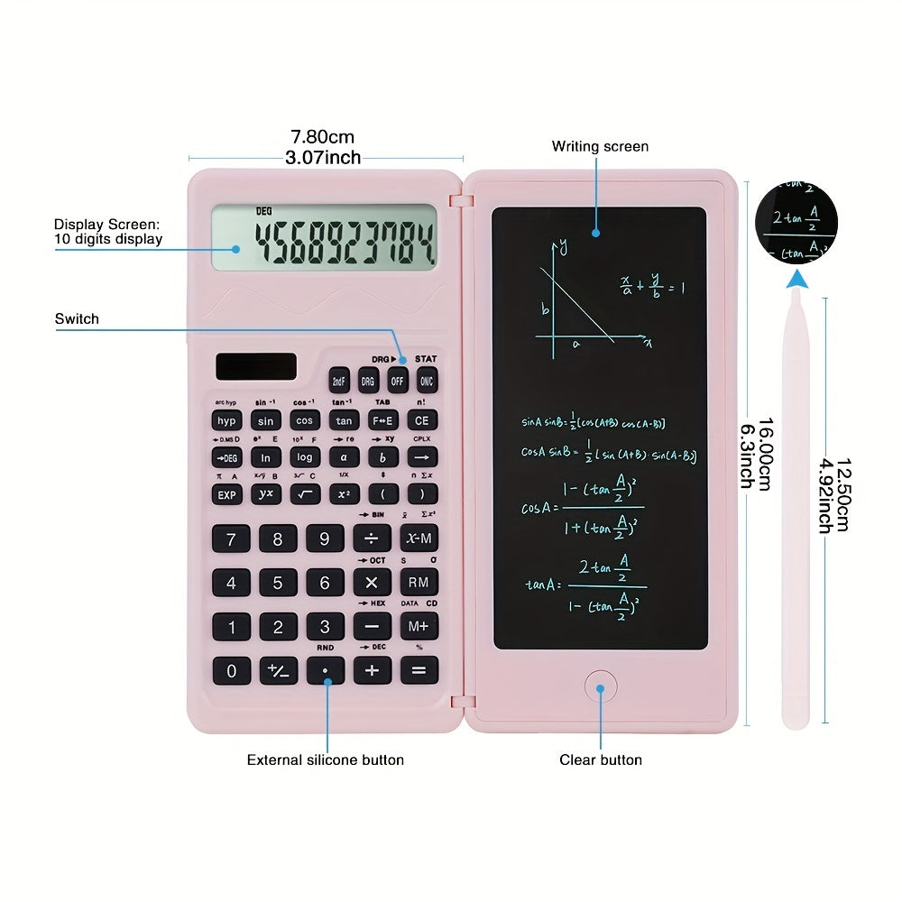 Solar Scientific Calculators,Multi-functional Pink Kawaii Calculator With Algebra, Trigonometry, And Calculus, Suitable For Students, Teachers, &Business Professionals, School Supplies (Pink)