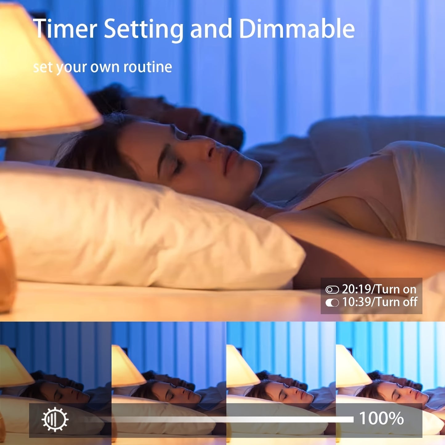 Intelligente Glühbirne für das Schlafzimmer zu Hause, kabellose Glühbirnen mit Steuerung über die Tuya Smart- und Smart Life-App, RGB+WW+CW-LED-Farbwechselbirnen, dimmbare Musiksynchronisation, A19 E26 9 W 800 LM, unterstützt Alexa nicht (es sei denn, Sie