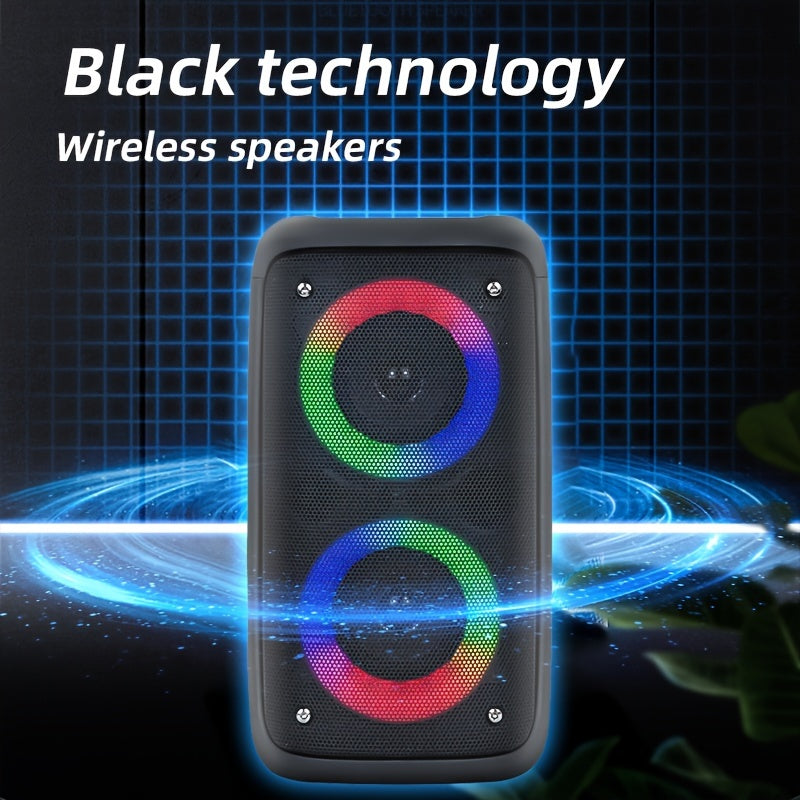 Kinglucky S-1265 مكبر صوت لاسلكي مع مضخم صوت، مكبر صوت Boombox كبير، مكبر صوت استريو، مضخم صوت، مكبر صوت لاسلكي خارجي، ضوء ديسكو للحفلات، TWS، TF