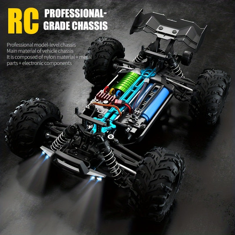 New Q117 2.4GHz 70km\u002Fh Professional RC Car: Brushless Motor, 1:16 Scale 4WD Alloy High-speed Off-road Climbing Vehicle, LED Lights.Perfect for beginners Men's Gifts and Teenager Stuff