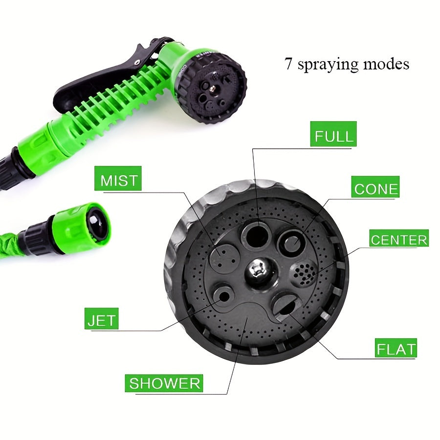 1pc Expandable Garden Hose With Water Gun Flexible Water Hose With 7 Function Nozzle Lightweight Retractable Garden Hose For Outdoor